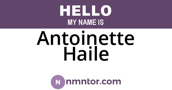 Antoinette Haile