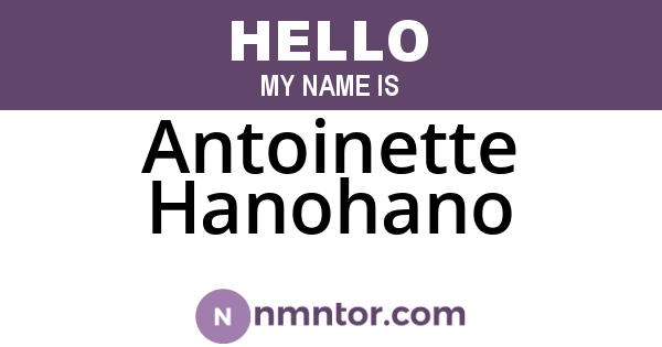 Antoinette Hanohano