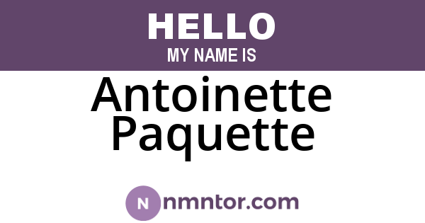 Antoinette Paquette