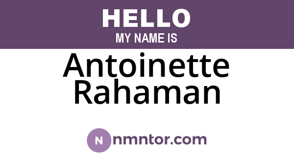 Antoinette Rahaman