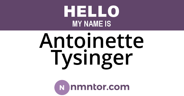 Antoinette Tysinger