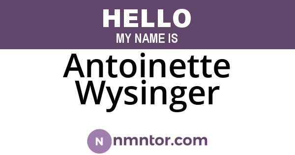 Antoinette Wysinger