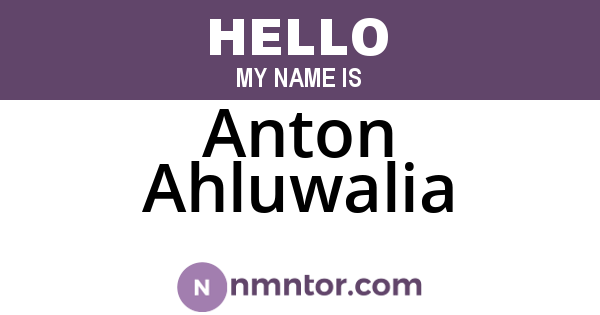 Anton Ahluwalia