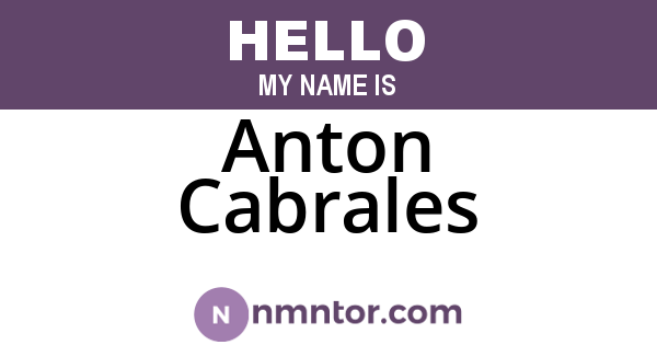 Anton Cabrales