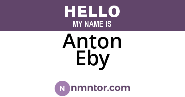 Anton Eby
