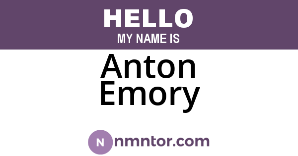 Anton Emory