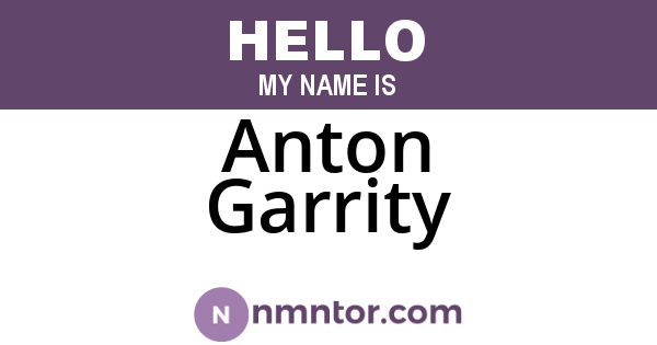 Anton Garrity