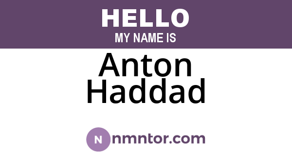 Anton Haddad