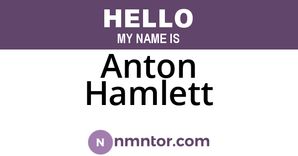 Anton Hamlett