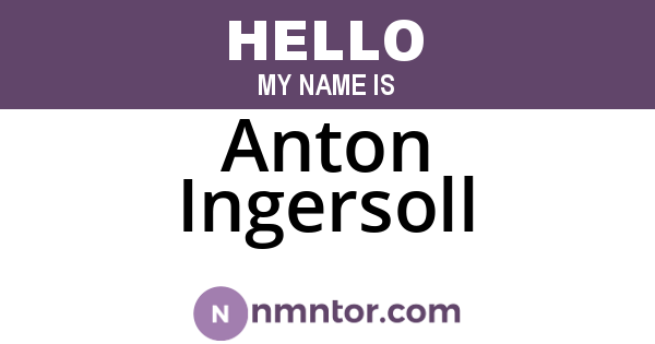 Anton Ingersoll