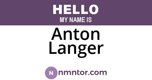 Anton Langer