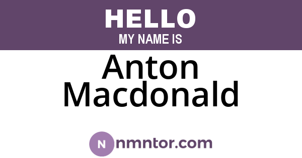 Anton Macdonald