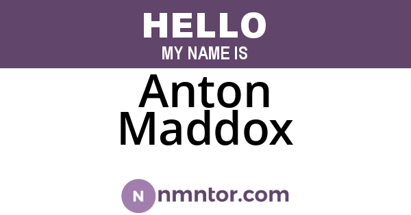 Anton Maddox