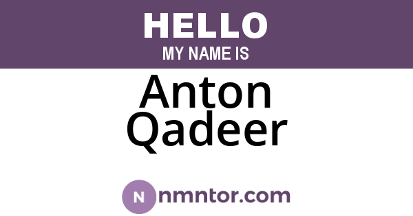 Anton Qadeer