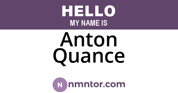Anton Quance
