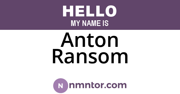 Anton Ransom
