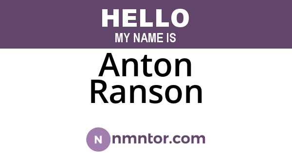 Anton Ranson