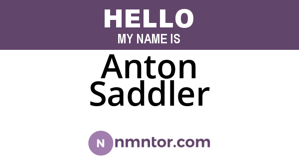 Anton Saddler