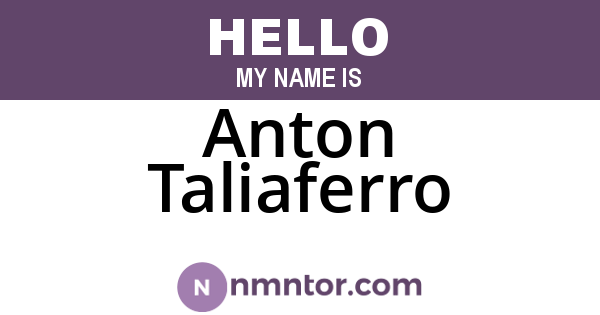 Anton Taliaferro