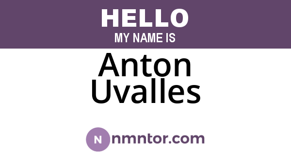 Anton Uvalles