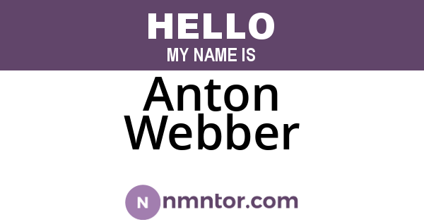 Anton Webber