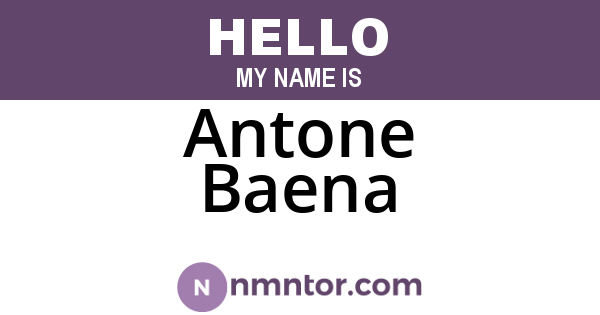 Antone Baena