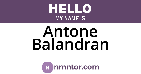 Antone Balandran