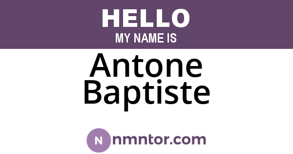 Antone Baptiste