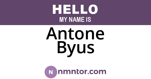 Antone Byus