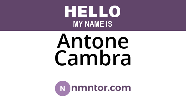 Antone Cambra