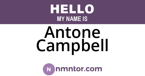 Antone Campbell