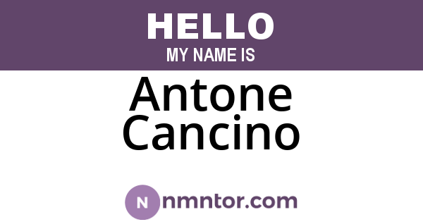 Antone Cancino