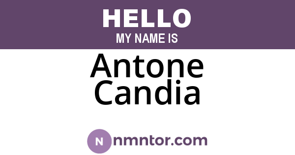 Antone Candia
