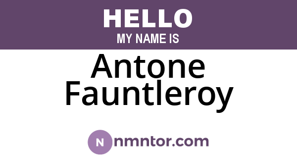 Antone Fauntleroy