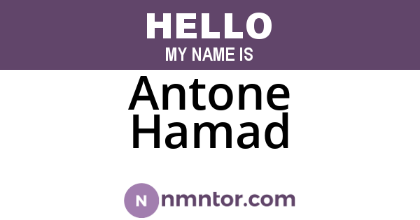 Antone Hamad