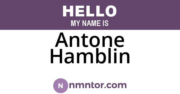 Antone Hamblin