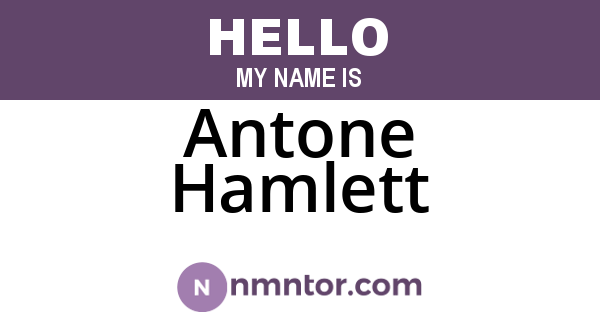 Antone Hamlett
