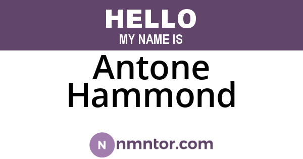 Antone Hammond