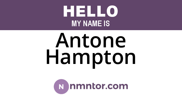 Antone Hampton