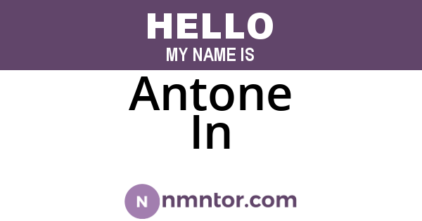 Antone In
