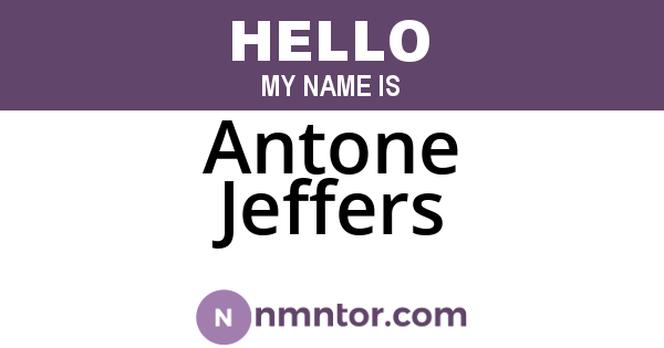 Antone Jeffers