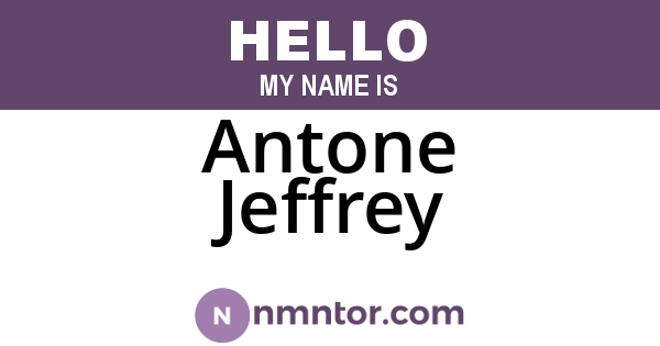 Antone Jeffrey