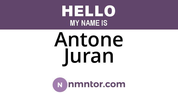 Antone Juran