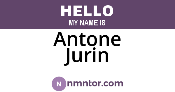 Antone Jurin