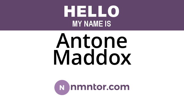 Antone Maddox