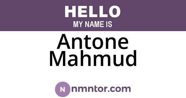 Antone Mahmud