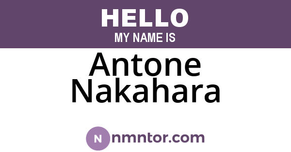 Antone Nakahara