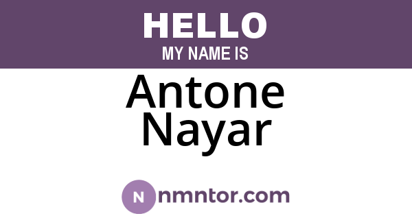 Antone Nayar