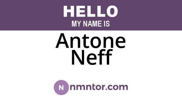 Antone Neff