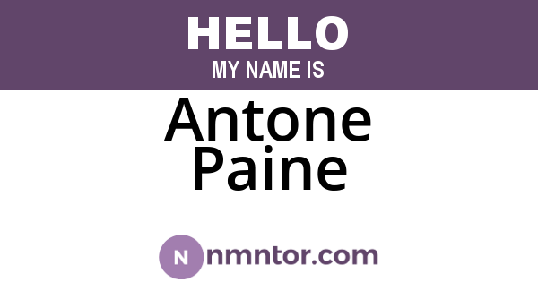 Antone Paine